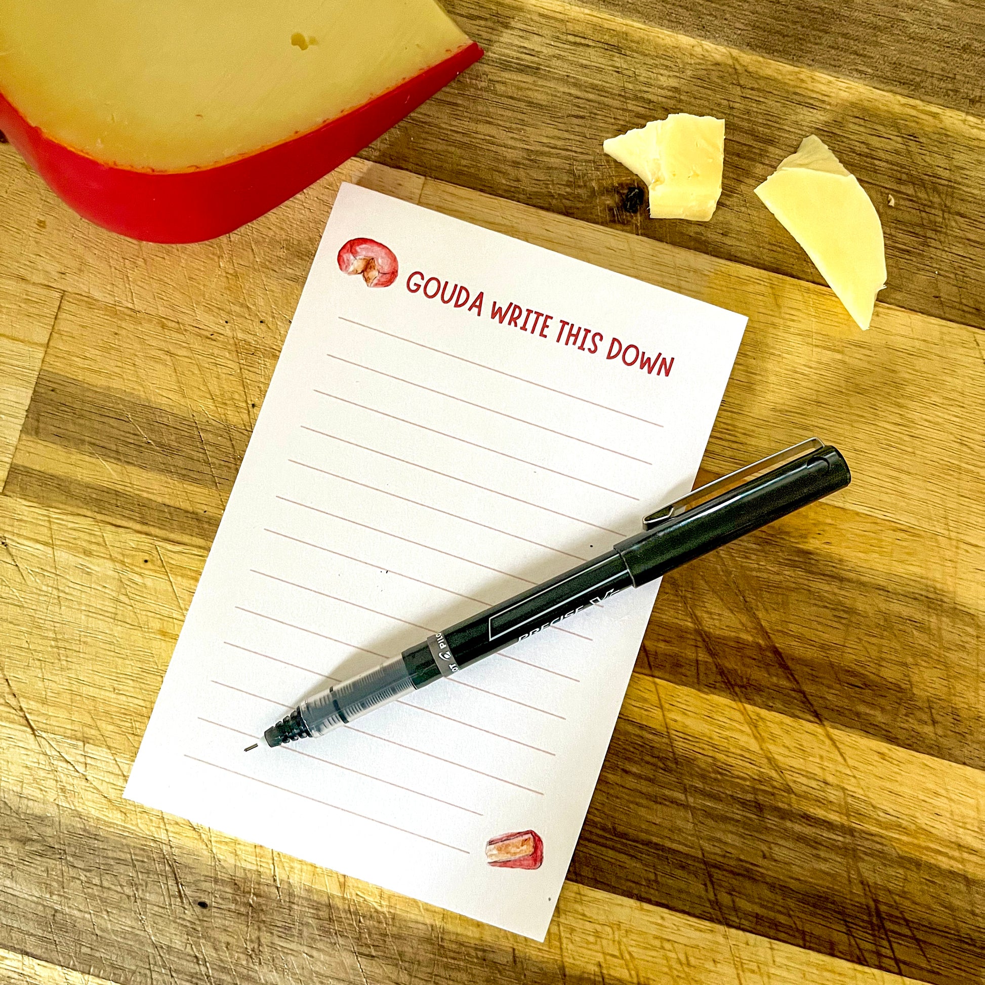 punny cheese notepad