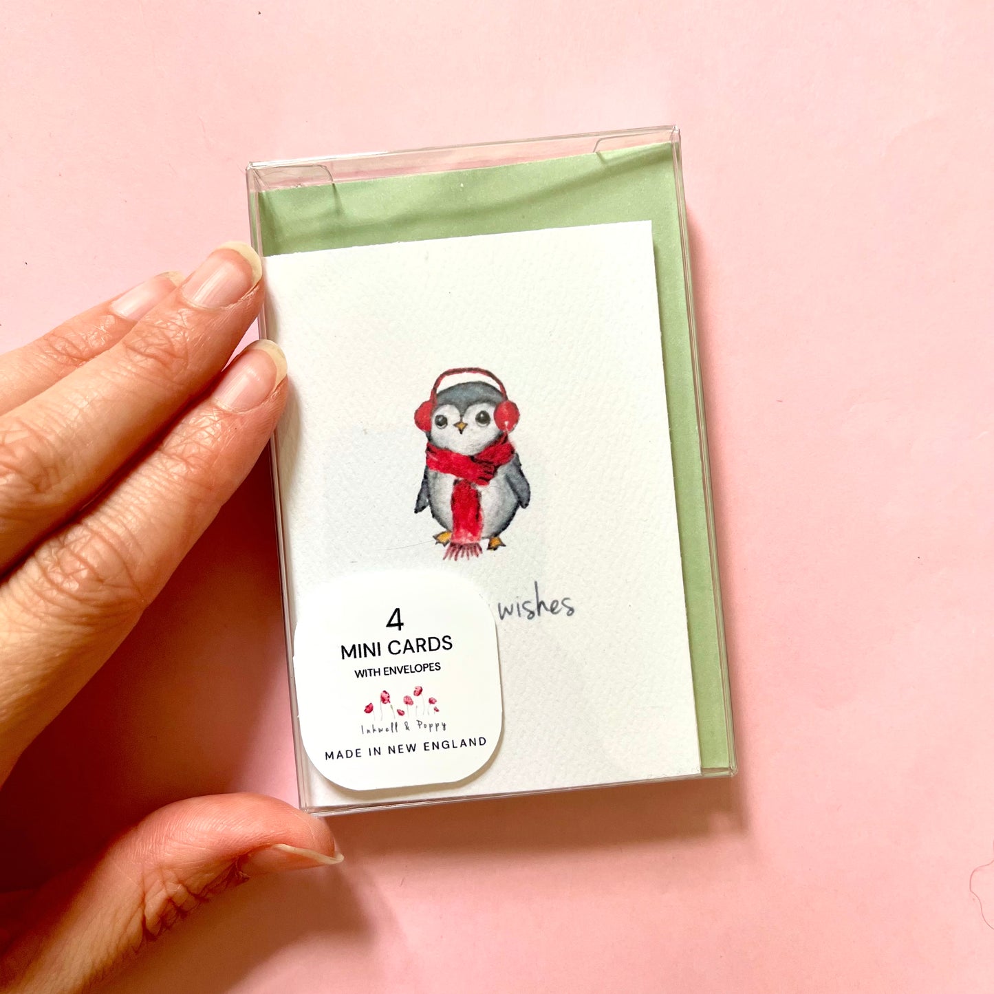 Warmest Wishes | Cute Penguin Holiday Mini Card Set