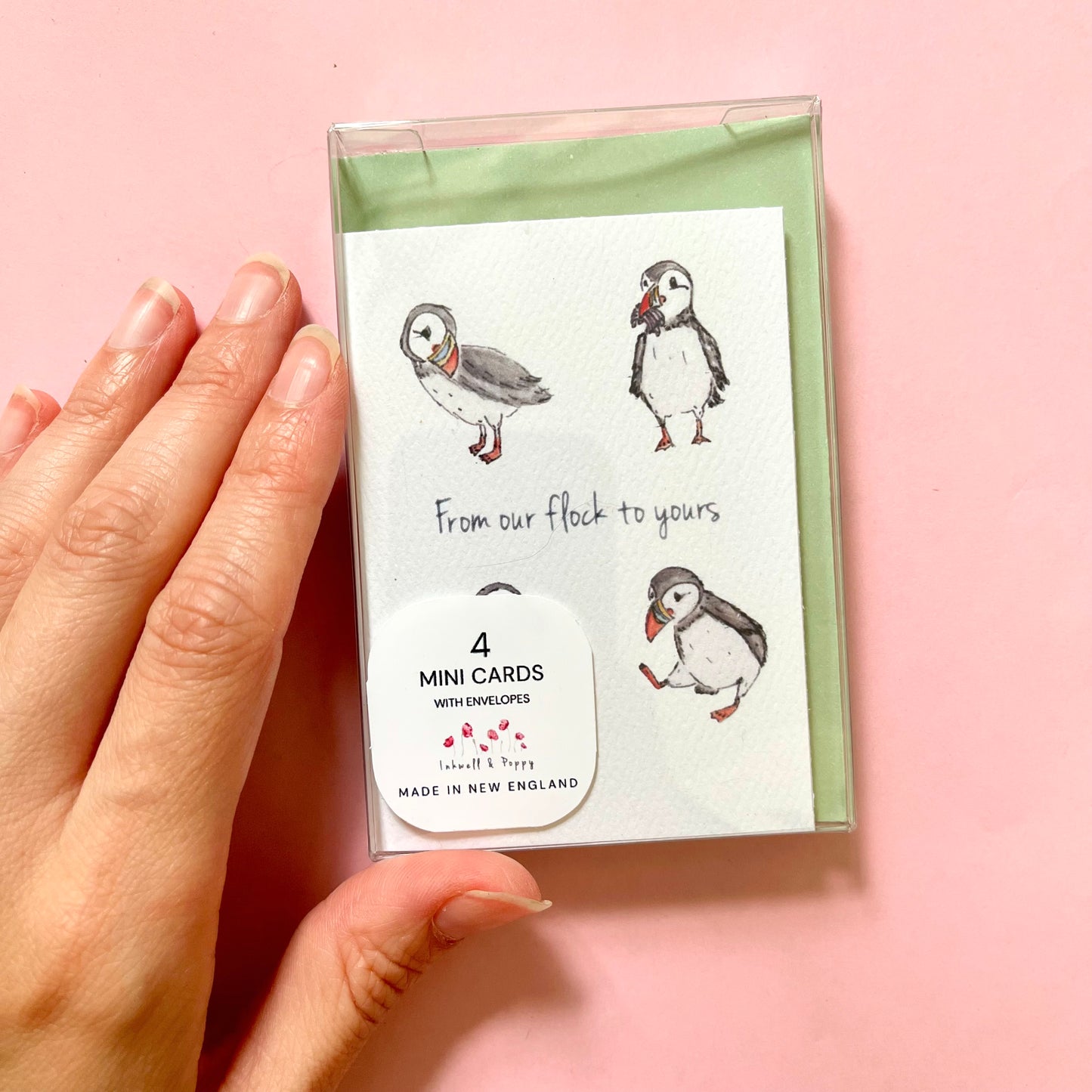Our Flock to Yours | Puffin Holiday Mini Card Set